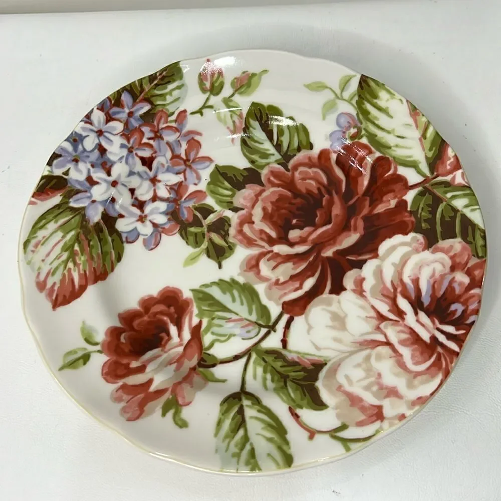 222 Fifth Saucer 8 1/2 Inches Round Heidi White Porcelain Fine China Indonesia